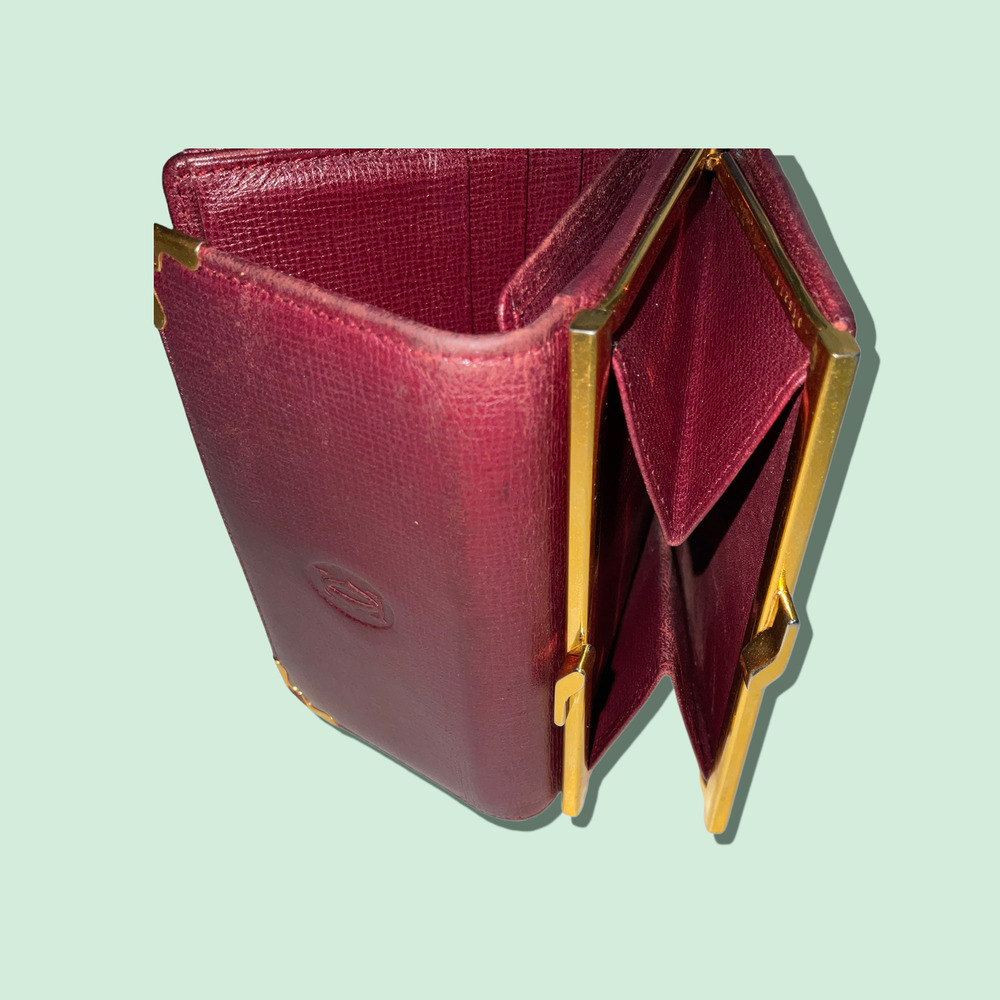 Cartier Red Tri-fold Wallet with Gold Accents - Picture 11 of 13